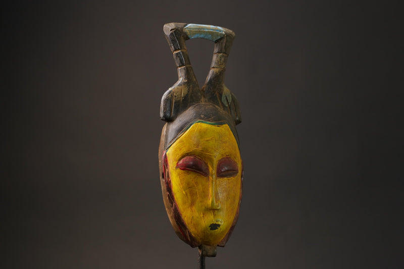 African Artistry Masks | Handcrafted Yaure Guro Masks | Wall Decor | Unique Cultural Art | Artisan Wooden Masks | Stunning  Home Decor-8650