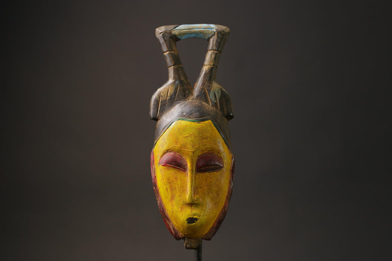 African Artistry Masks | Handcrafted Yaure Guro Masks | Wall Decor | Unique Cultural Art | Artisan Wooden Masks | Stunning  Home Decor-8650