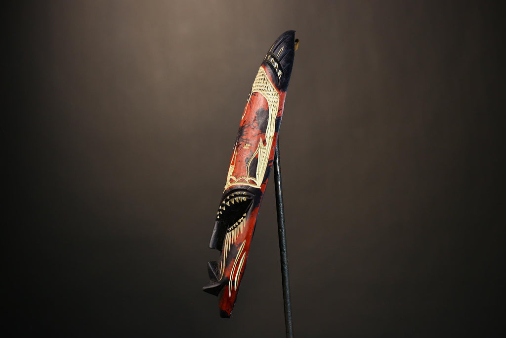 African Hand Carved Neem Mask Wall Art | Unique Decorative Wall Hanging | Tribal Home Decor | Artisan Crafted Cultural Art-7961