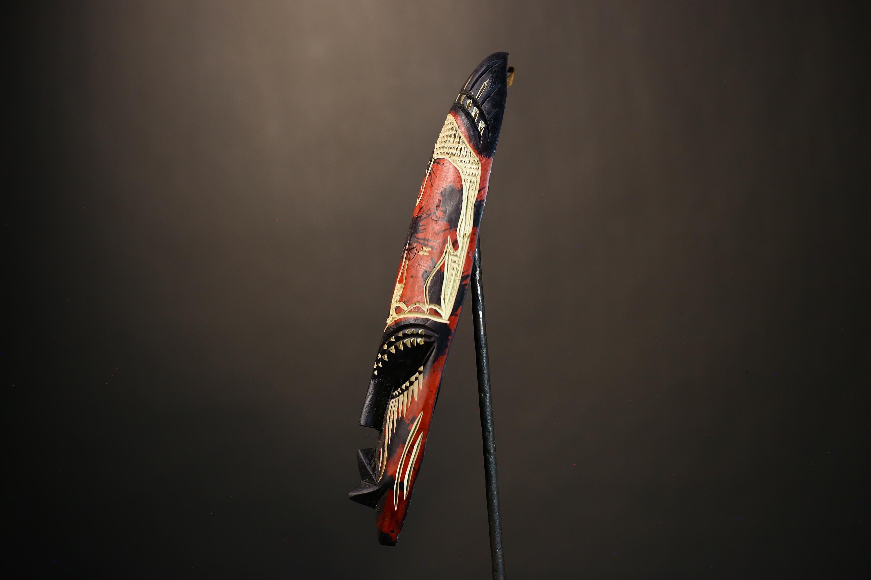 African Hand Carved Neem Mask Wall Art | Unique Decorative Wall Hanging | Tribal Home Decor | Artisan Crafted Cultural Art-7961