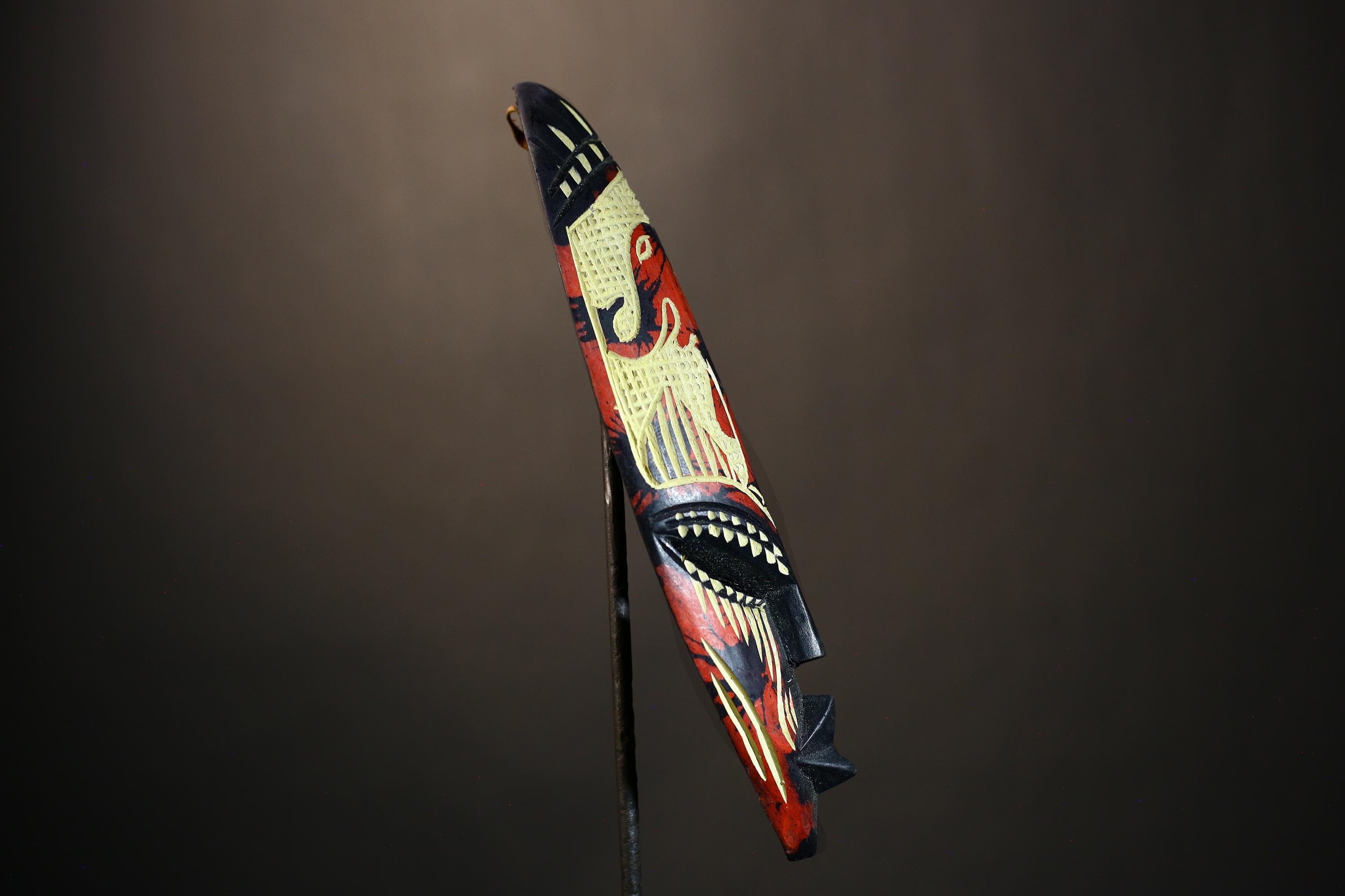 African Hand Carved Neem Mask Wall Art | Unique Decorative Wall Hanging | Tribal Home Decor | Artisan Crafted Cultural Art-7961