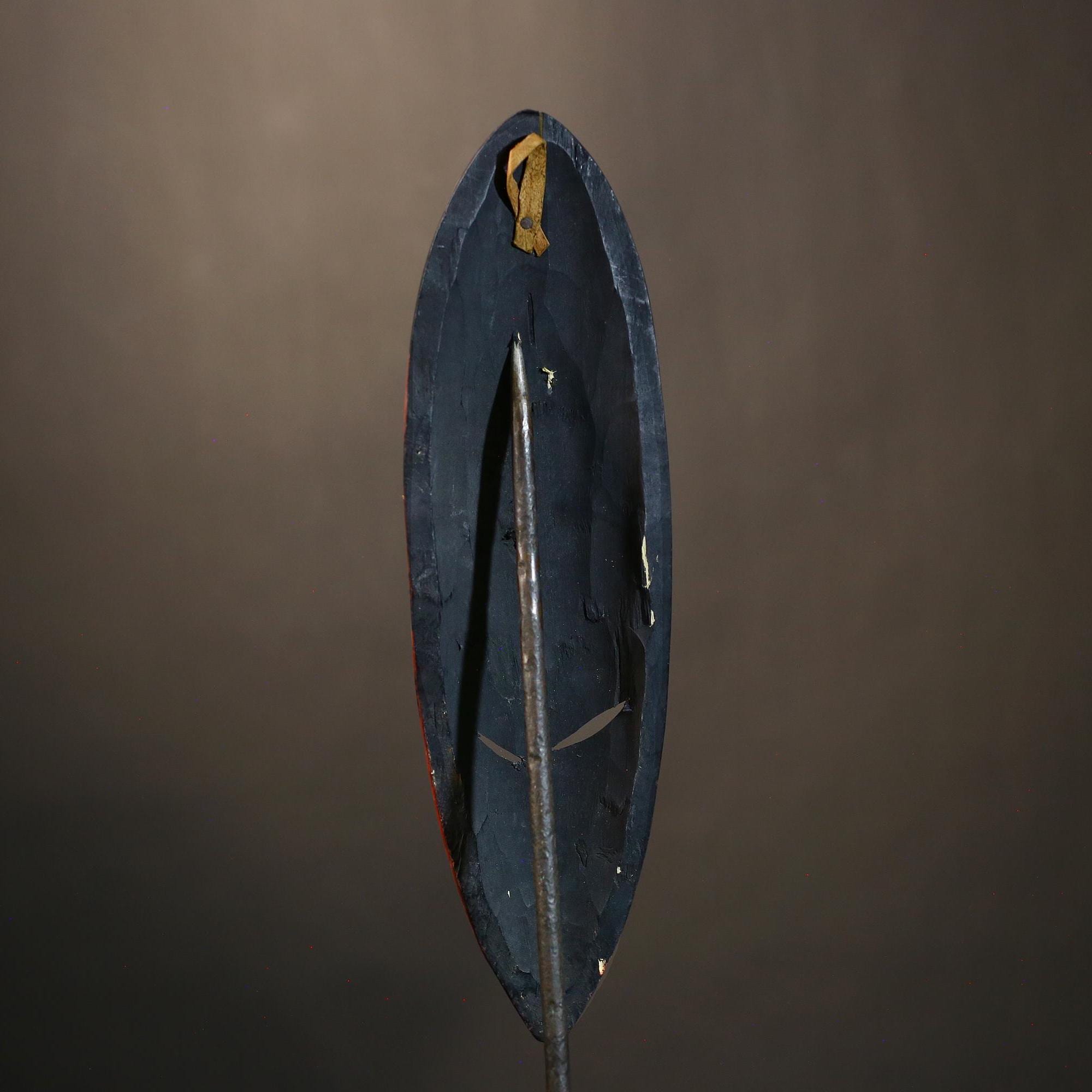 African Hand Carved Neem Mask Wall Art | Unique Decorative Wall Hanging | Tribal Home Decor | Artisan Crafted Cultural Art-7961