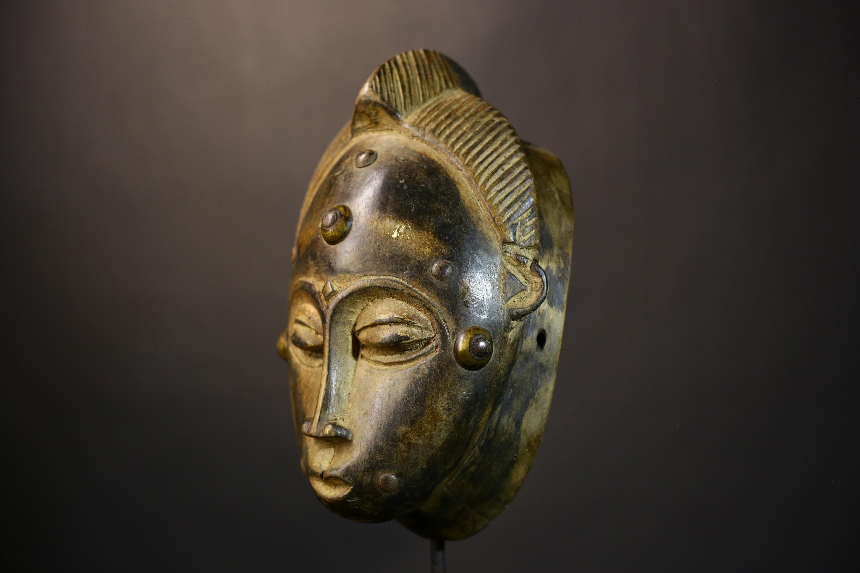 African Hand Carved Baule Mask Unique Wall Art Decor Tribal Face Art | Ethnic Home Decor | Cultural Gift | Artisan Craft -G1582