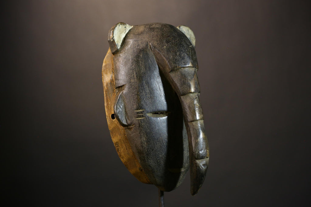 African Elephant Mask | Hand Carved Wooden Art | Unique Tribal Design | Authentic Wall Decor | Cultural African Craft | Exquisite Home -8226