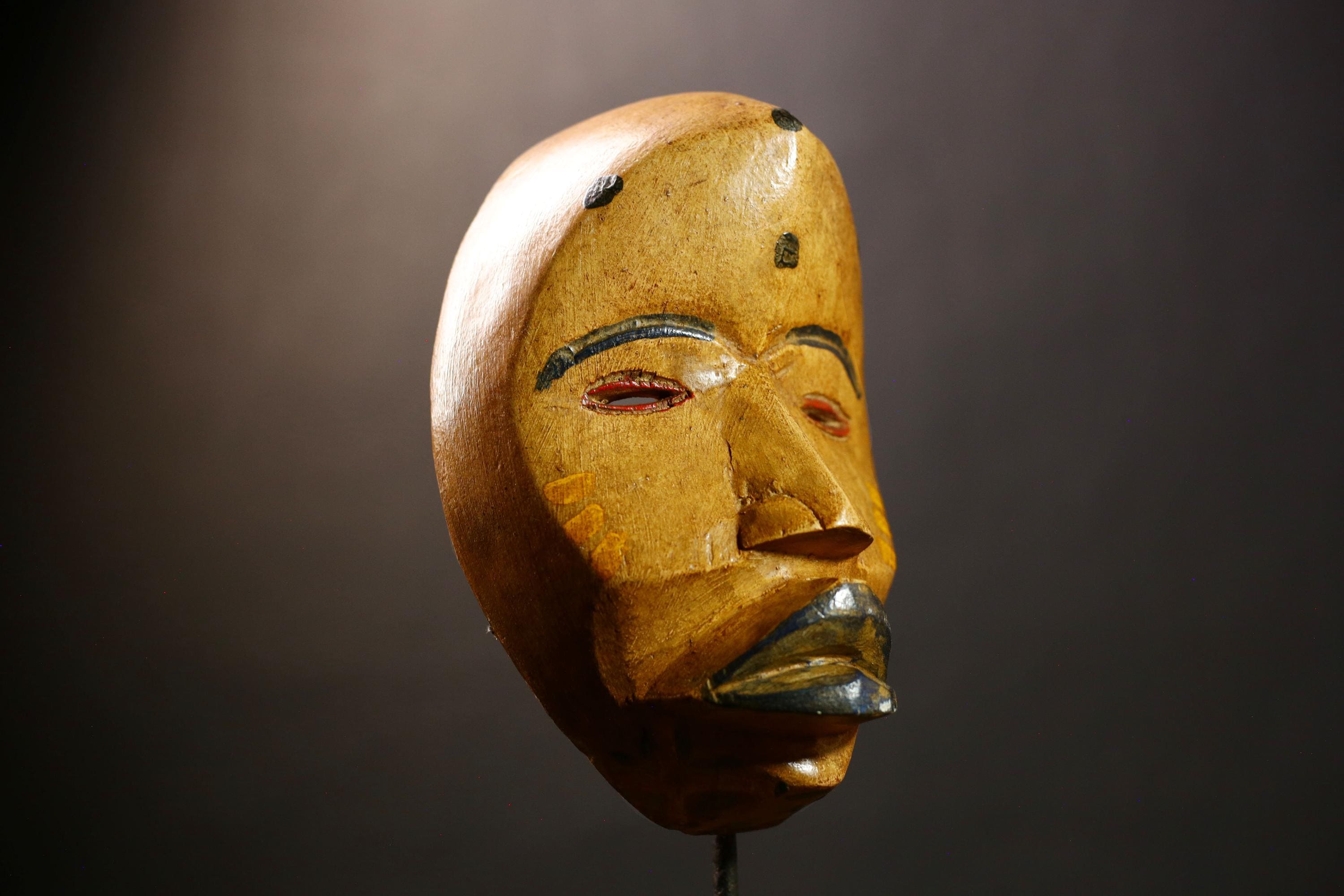 African Tribal Dan Mask | Vintage Hand Carved Wooden Wall Art | Unique Home Decor | Collectible Ethnic Art Piece for Display-G4566