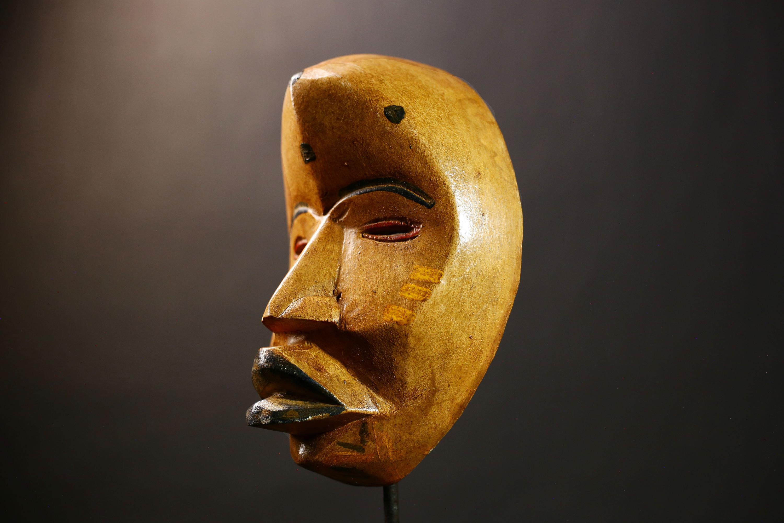 African Tribal Dan Mask | Vintage Hand Carved Wooden Wall Art | Unique Home Decor | Collectible Ethnic Art Piece for Display-G4566