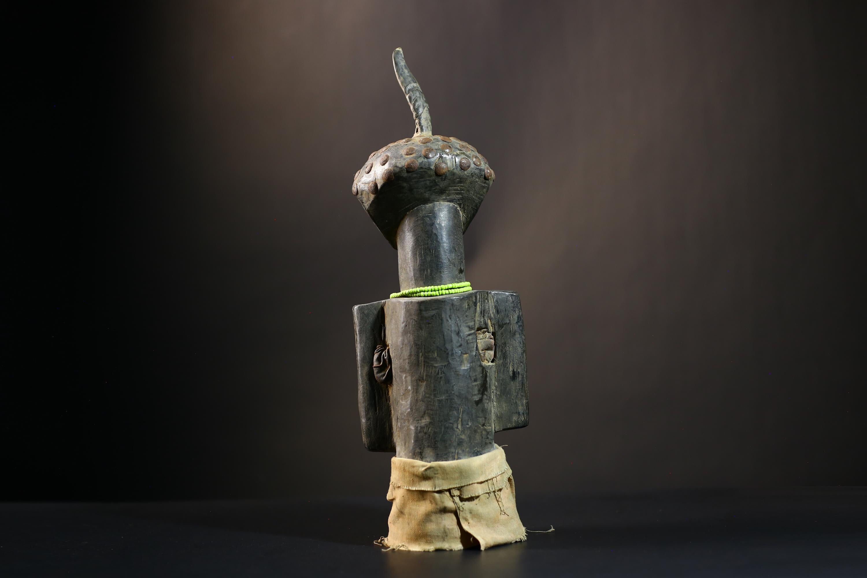 Africa Songye Figure | Kifwebe Tribal Art | Handcrafted Fetish Sculpture | Central Congo | Cultural Heritage Piece | Unique Home Decor-G4739