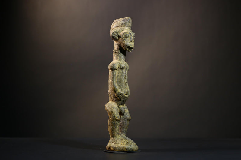 African Baule Figure | Seated Male Sculpture | Hand Carved Wood Art | Freestanding Decor | Unique Tribal Piece | Cultural Heritage  -G4738