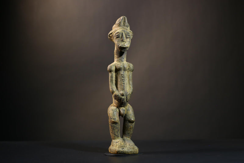 African Baule Figure | Seated Male Sculpture | Hand Carved Wood Art | Freestanding Decor | Unique Tribal Piece | Cultural Heritage  -G4738