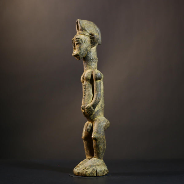 African Baule Figure | Seated Male Sculpture | Hand Carved Wood Art | Freestanding Decor | Unique Tribal Piece | Cultural Heritage  -G4738