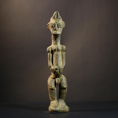 African Baule Figure | Seated Male Sculpture | Hand Carved Wood Art | Freestanding Decor | Unique Tribal Piece | Cultural Heritage  -G4738
