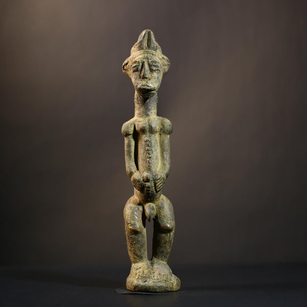 African Baule Figure | Seated Male Sculpture | Hand Carved Wood Art | Freestanding Decor | Unique Tribal Piece | Cultural Heritage  -G4738