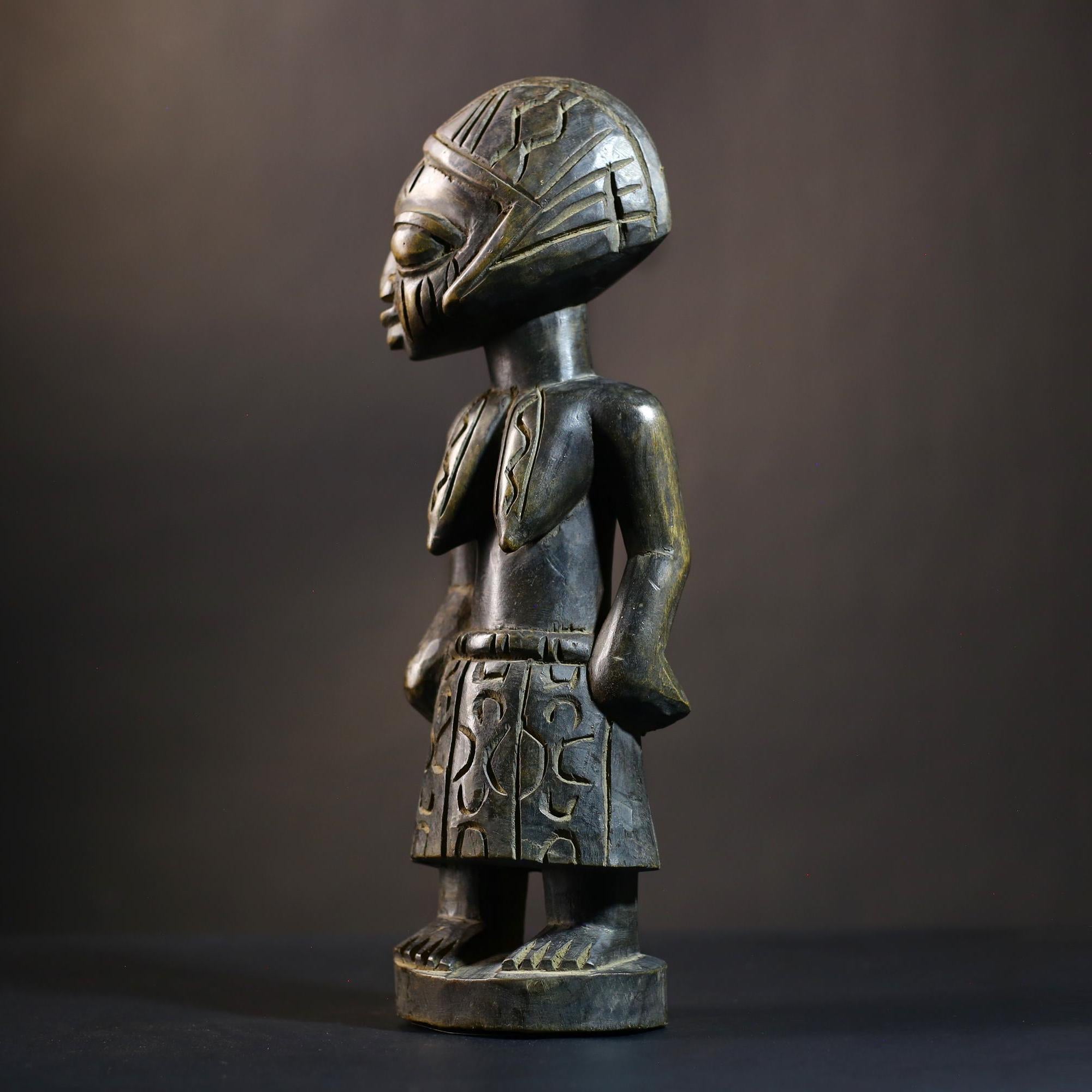 African Bamana Figure | Vintage Mali Art | Hand-Carved Wood Sculpture | Unique Tribal Decor | Ethnic Home Accent-G4732