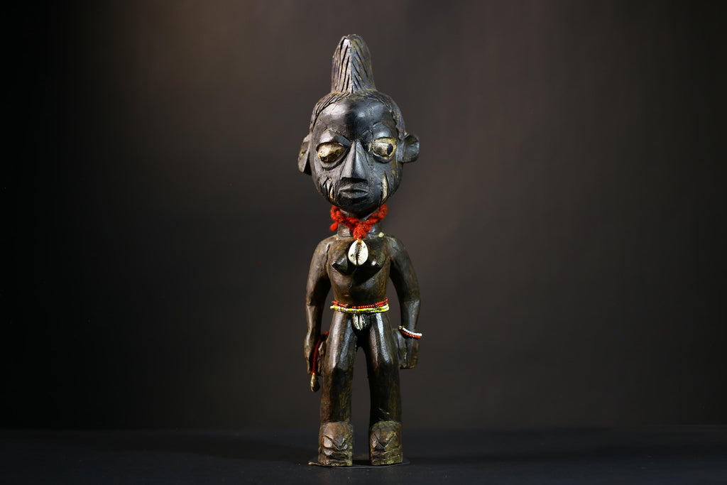 African Yoruba Figure | Authentic Art from Nigeria | Abeokuta Region | Unique Tribal Decor | Handcrafted Cultural Sculpture-G4730
