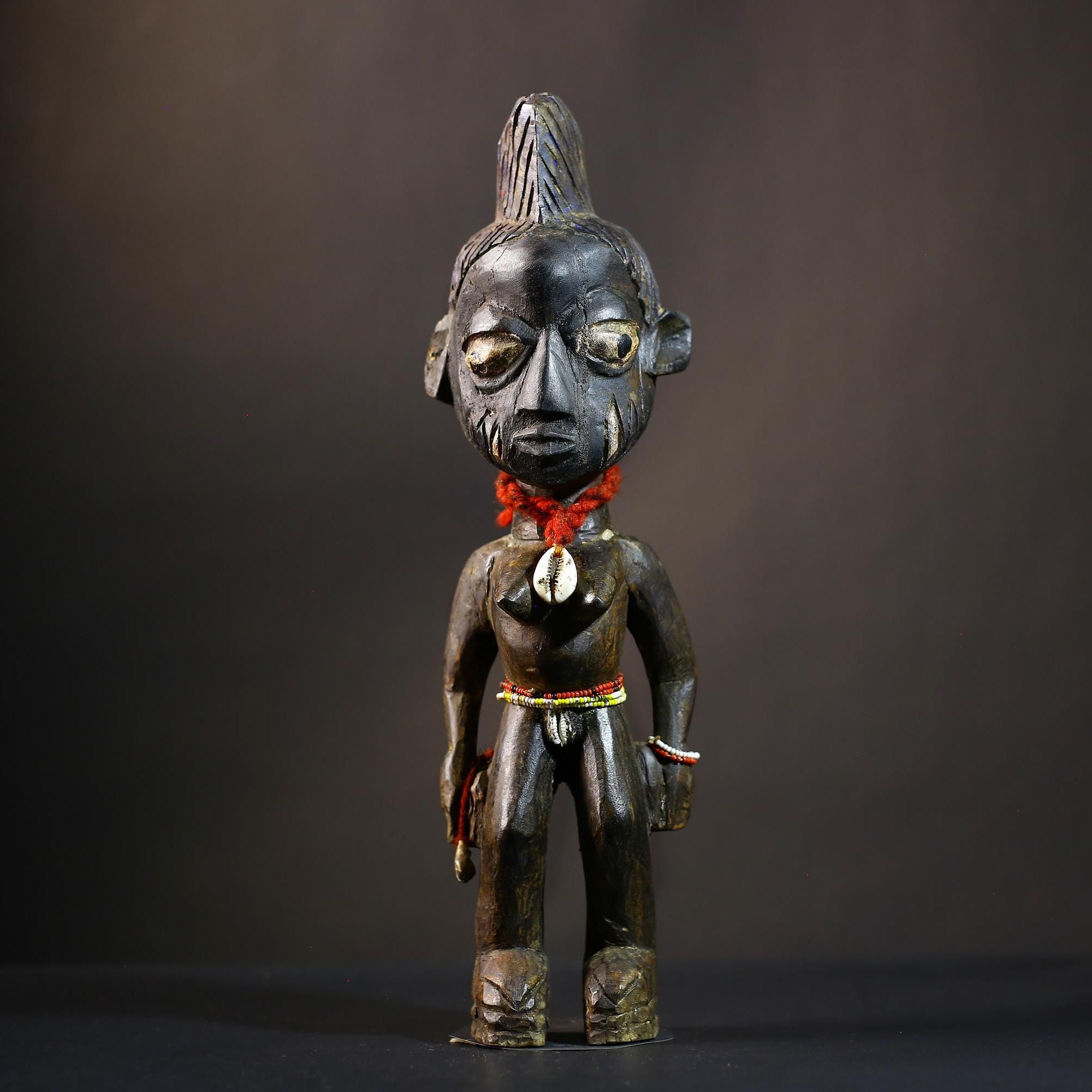 African Yoruba Figure | Authentic Art from Nigeria | Abeokuta Region | Unique Tribal Decor | Handcrafted Cultural Sculpture-G4730