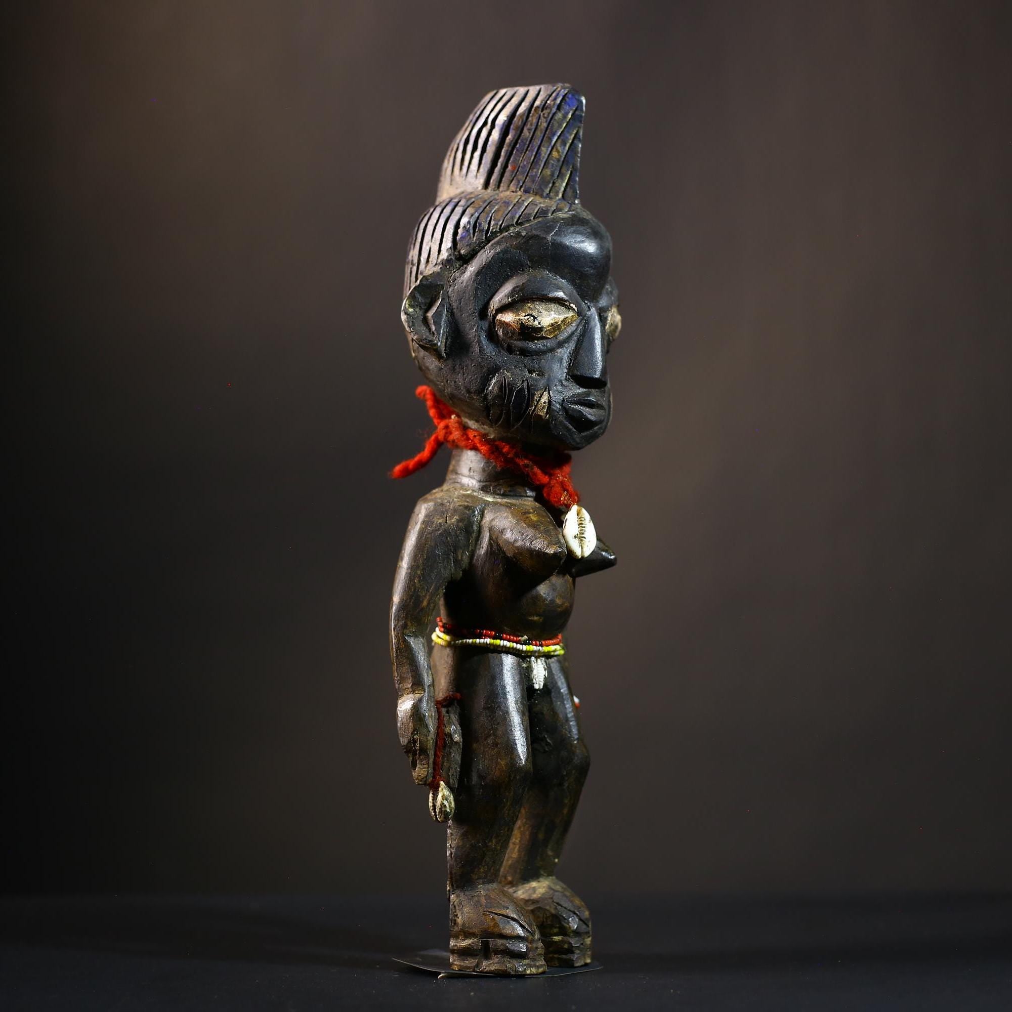 African Yoruba Figure | Authentic Art from Nigeria | Abeokuta Region | Unique Tribal Decor | Handcrafted Cultural Sculpture-G4730