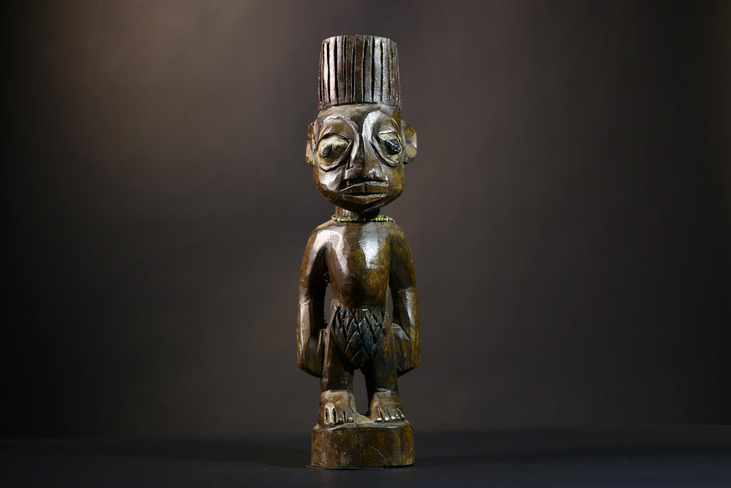 African Yoruba Figure | Authentic Art from Nigeria | Abeokuta Region Craft | Unique Tribal Home Decor | Handcrafted Sculpture-G4728