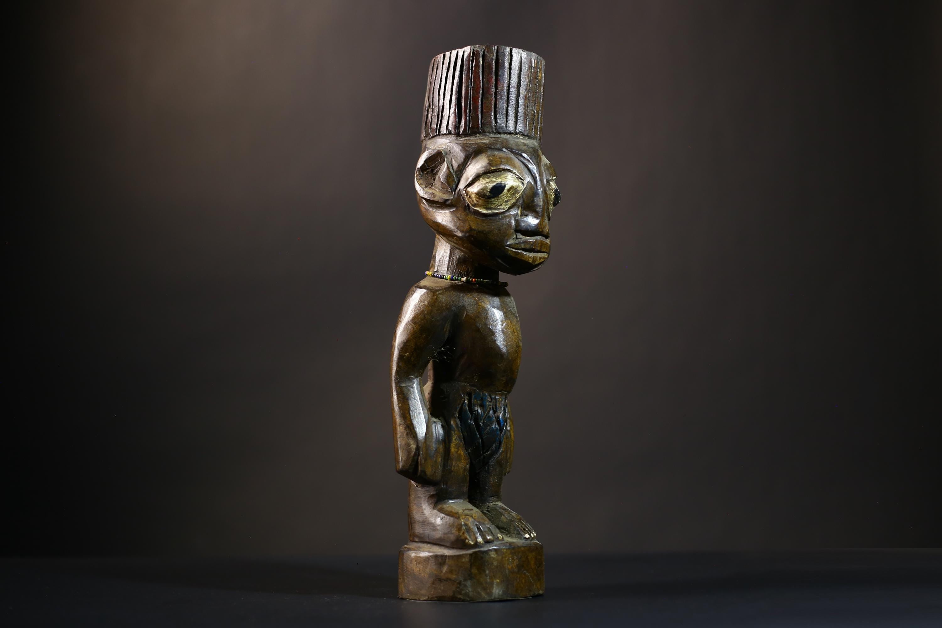 African Yoruba Figure | Authentic Art from Nigeria | Abeokuta Region Craft | Unique Tribal Home Decor | Handcrafted Sculpture-G4728