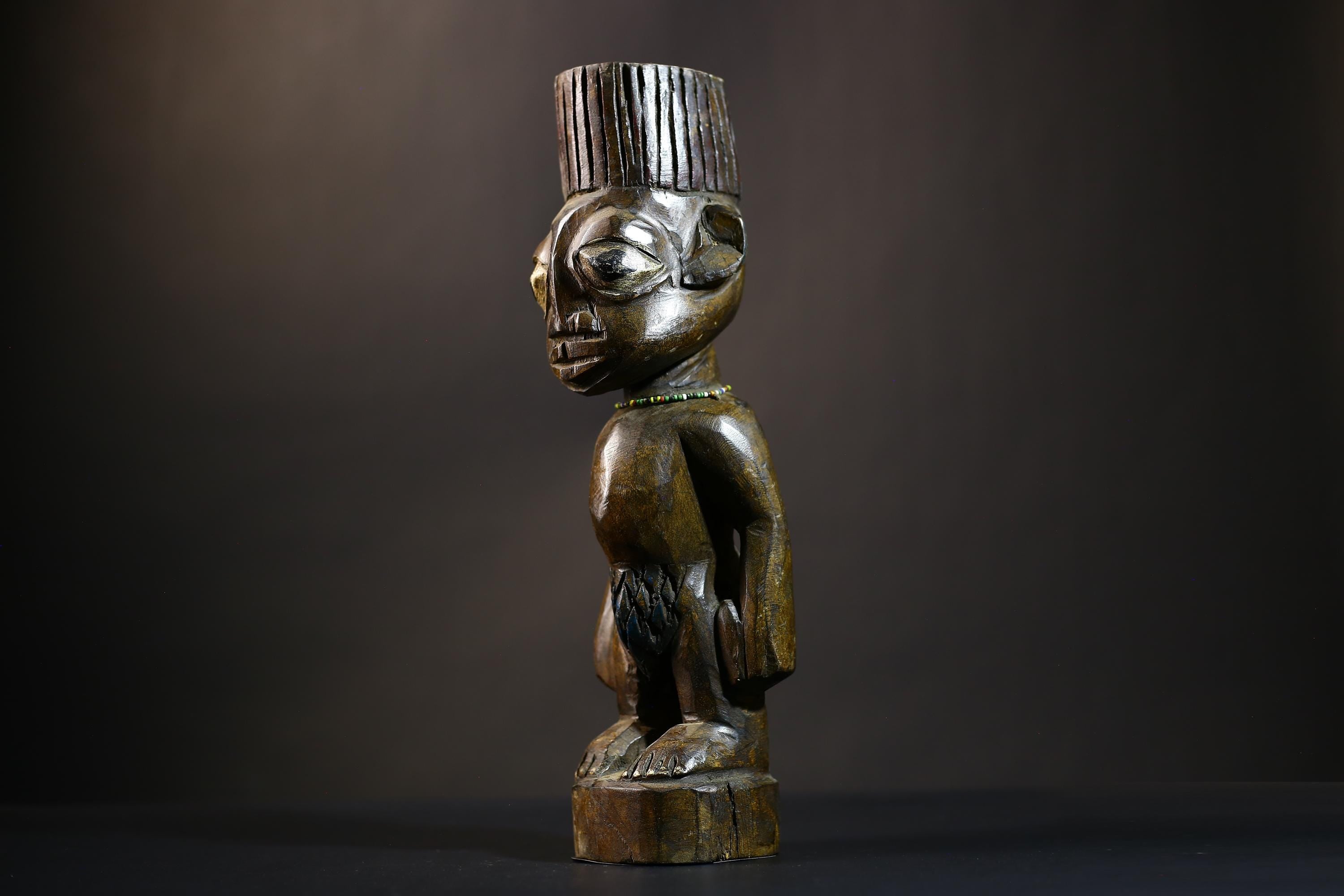 African Yoruba Figure | Authentic Art from Nigeria | Abeokuta Region Craft | Unique Tribal Home Decor | Handcrafted Sculpture-G4728