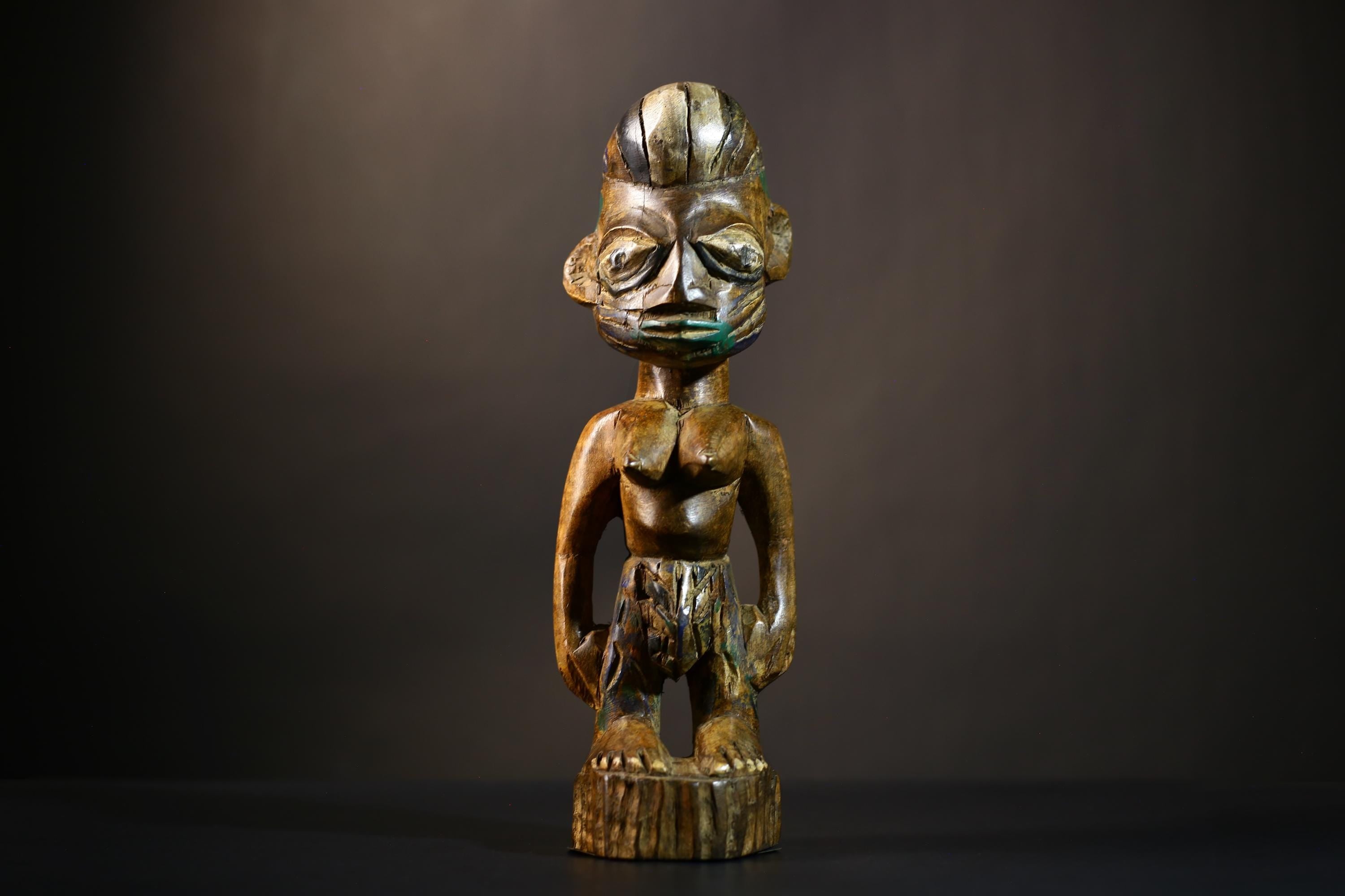 African Wooden Twin Sculptures | Handcrafted Yoruba Art | Male Figure Decor | Nigerian Cultural Statues | Home Decor Figurines -G4727