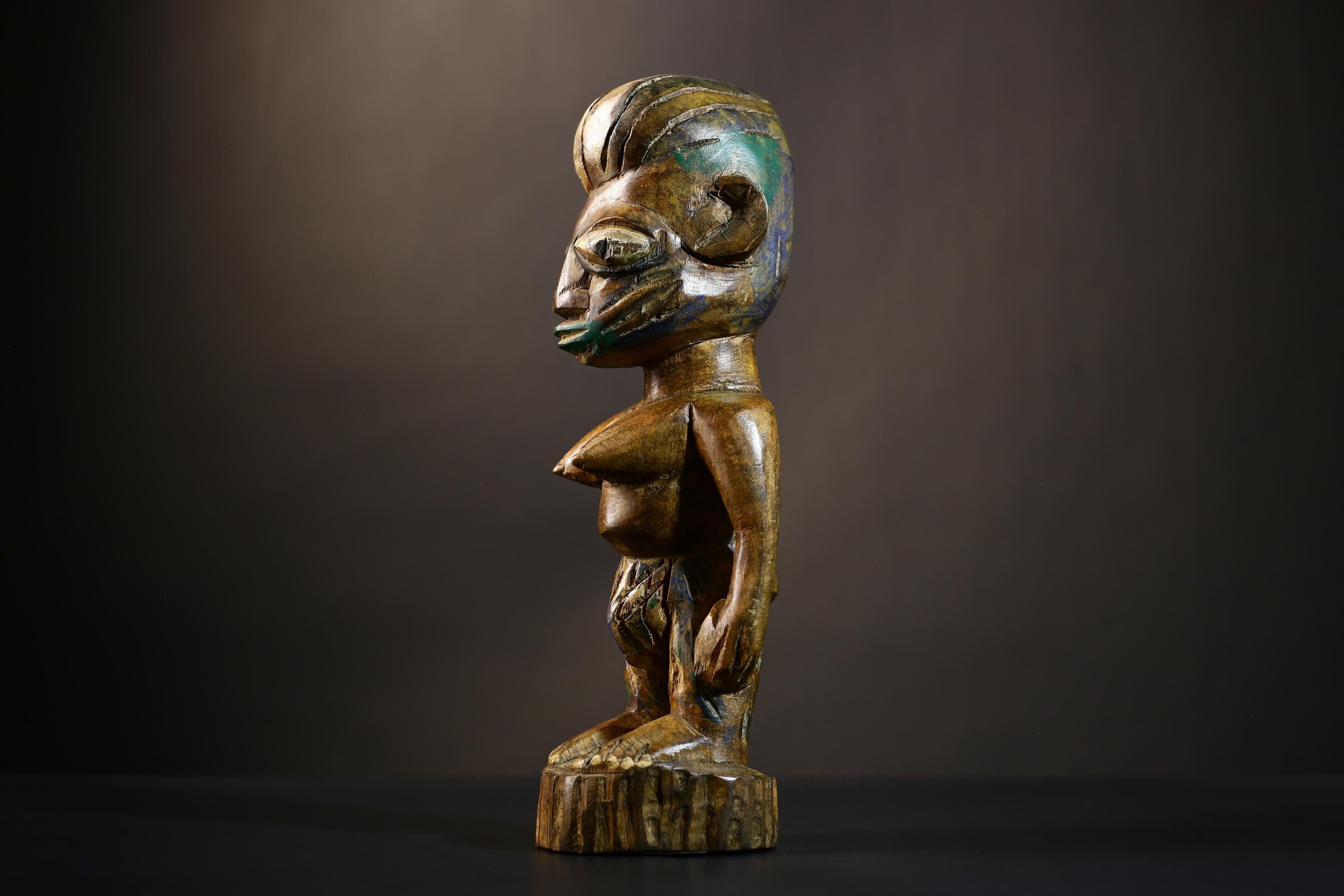 African Wooden Twin Sculptures | Handcrafted Yoruba Art | Male Figure Decor | Nigerian Cultural Statues | Home Decor Figurines -G4727