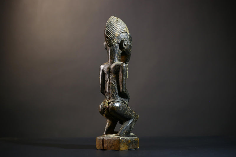 African Baule Asia Usu Figure | Elegant Ethnographic Art | Baoulé Sculpture | Unique Cultural Home Decor | Collectible Art Piece-G4753