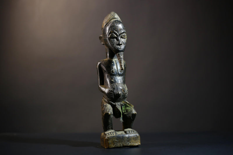 African Baule Asia Usu Figure | Elegant Ethnographic Art | Baoulé Sculpture | Unique Cultural Home Decor | Collectible Art Piece-G4753