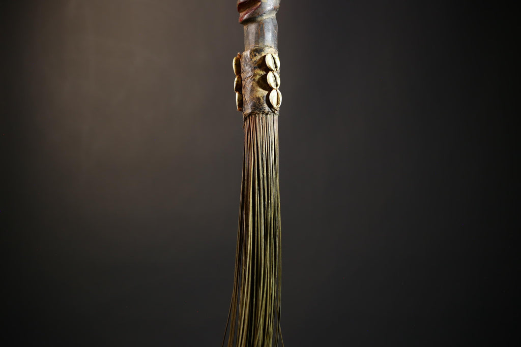 African Yoruba Figure | Flywhisk Artifact | Unique Nigerian Art | Ethnographic Home Decor | Traditional Cultural Accent-G4750