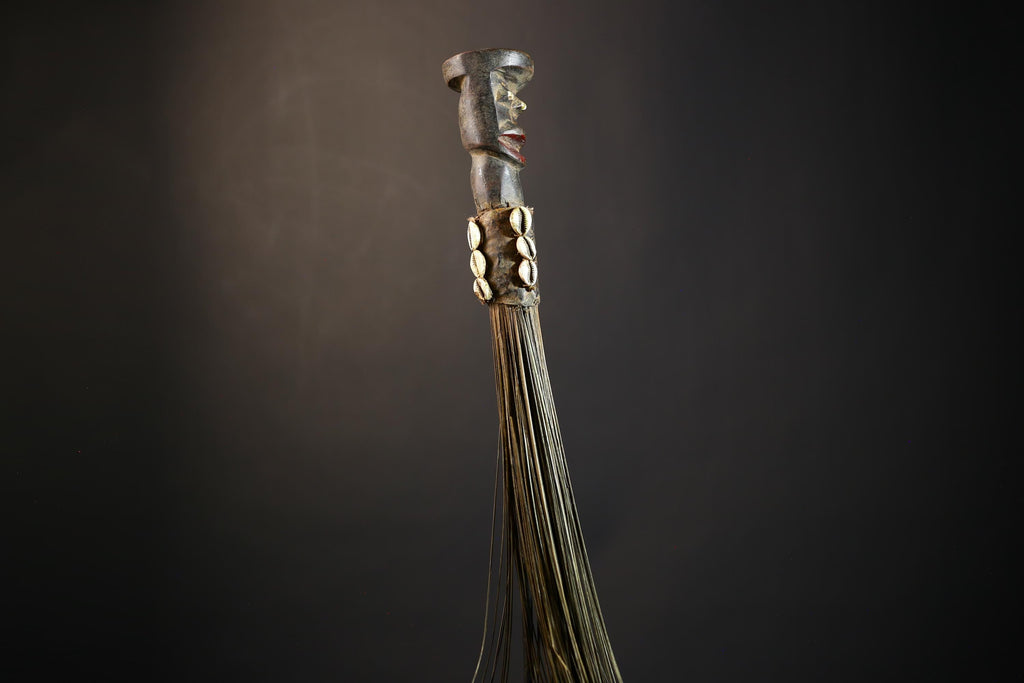 African Yoruba Figure | Flywhisk Artifact | Unique Nigerian Art | Ethnographic Home Decor | Traditional Cultural Accent-G4750