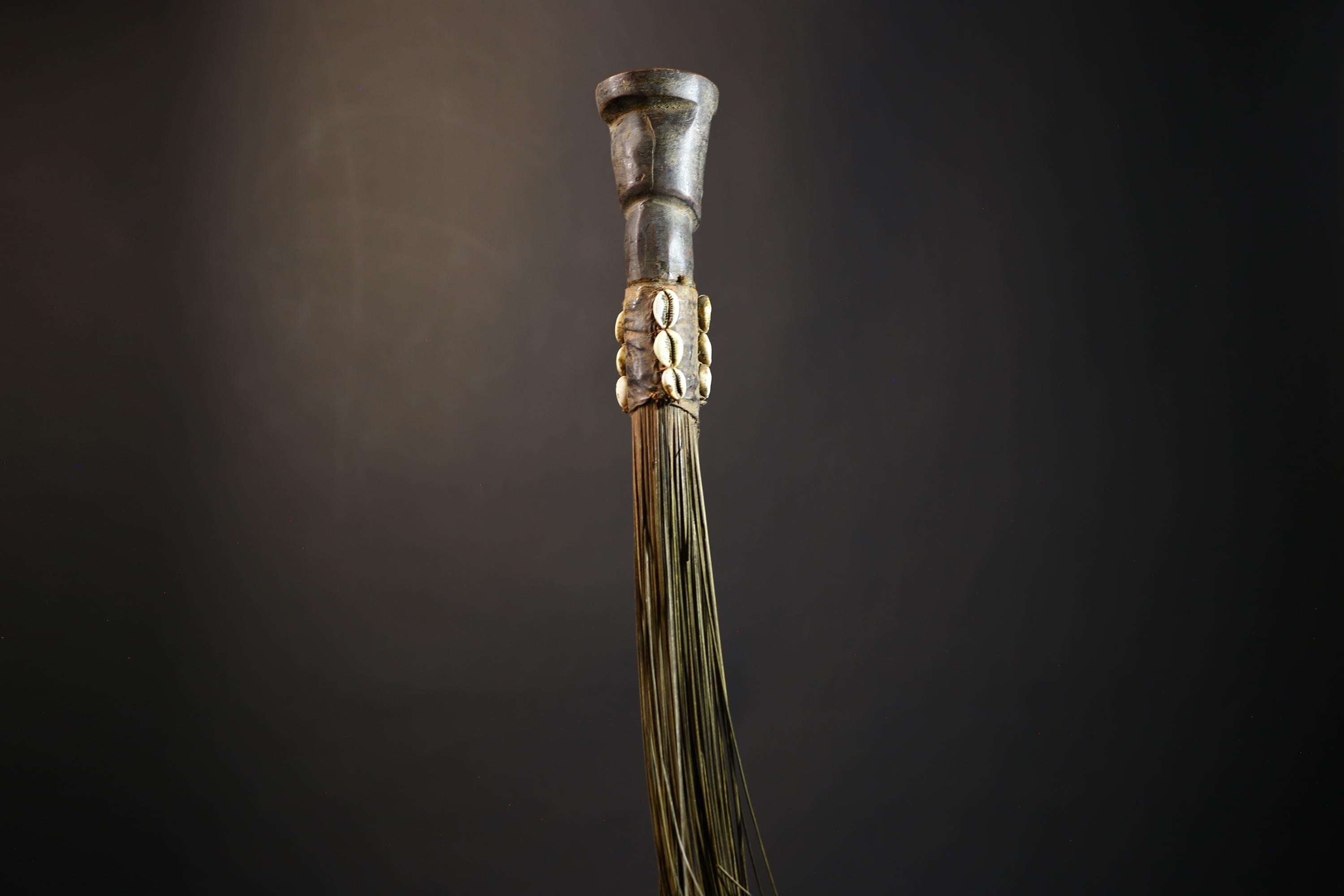 African Yoruba Figure | Flywhisk Artifact | Unique Nigerian Art | Ethnographic Home Decor | Traditional Cultural Accent-G4750