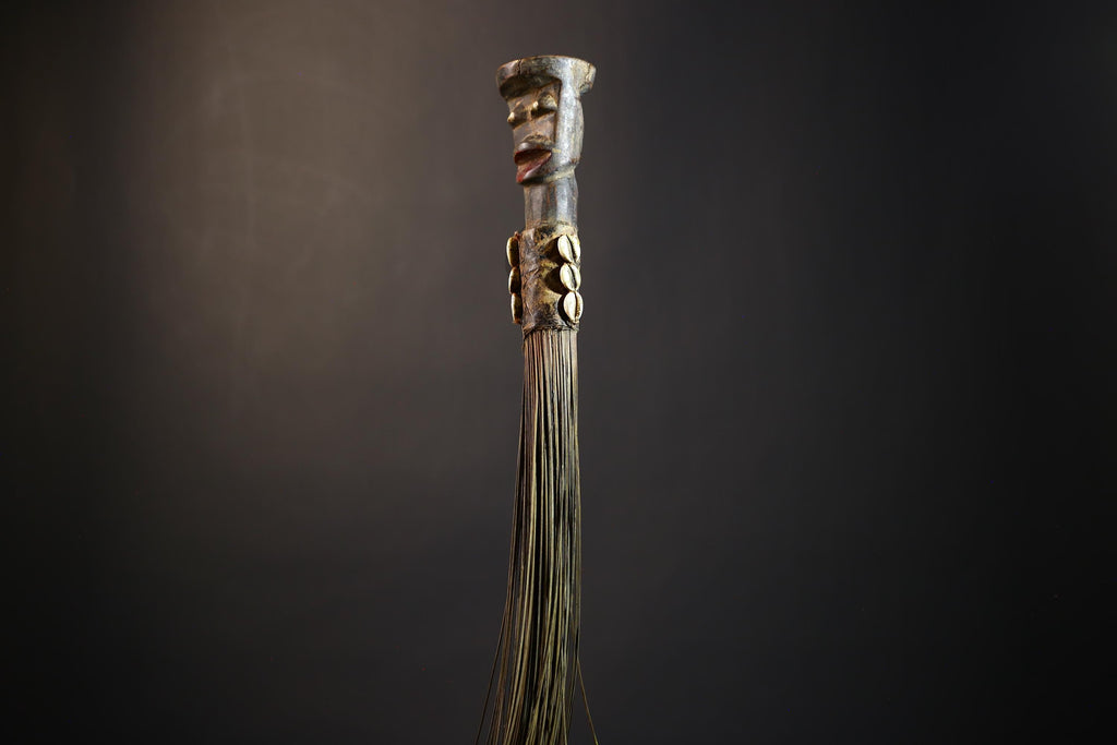 African Yoruba Figure | Flywhisk Artifact | Unique Nigerian Art | Ethnographic Home Decor | Traditional Cultural Accent-G4750