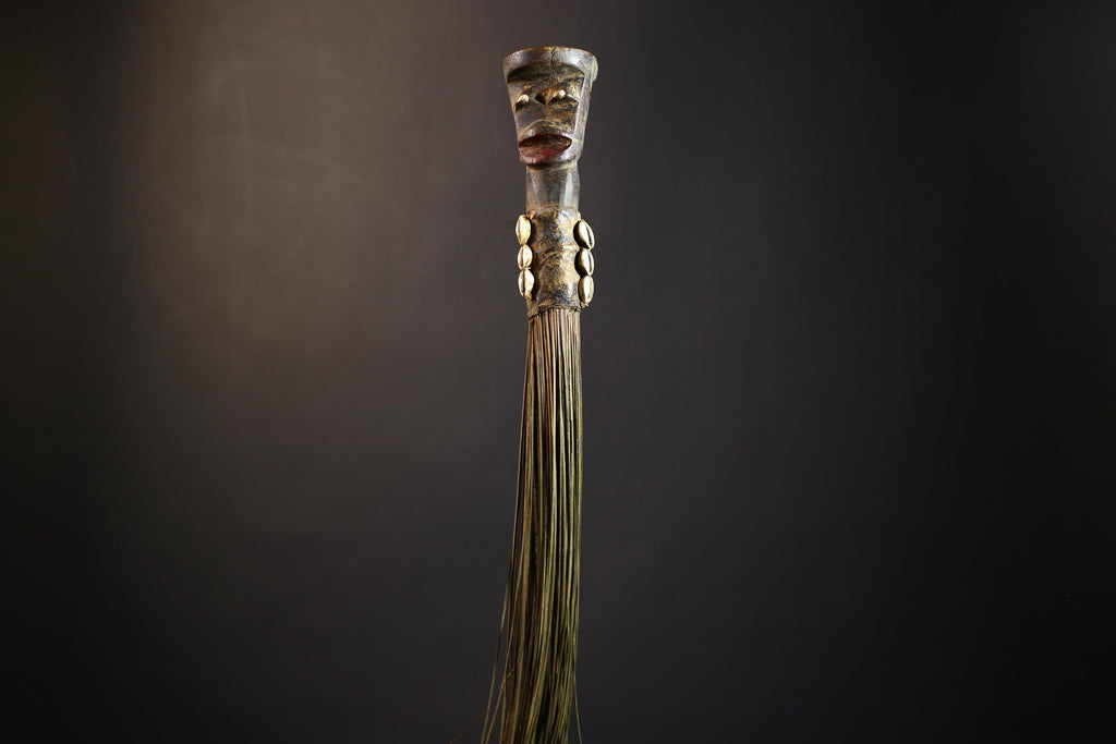African Yoruba Figure | Flywhisk Artifact | Unique Nigerian Art | Ethnographic Home Decor | Traditional Cultural Accent-G4750