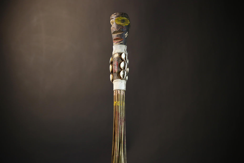 African Yoruba Flywhisk | Handmade Nigerian Tribal Art | Unique Ceremonial Ritual Item | Authentic Artisan Craft-G4747