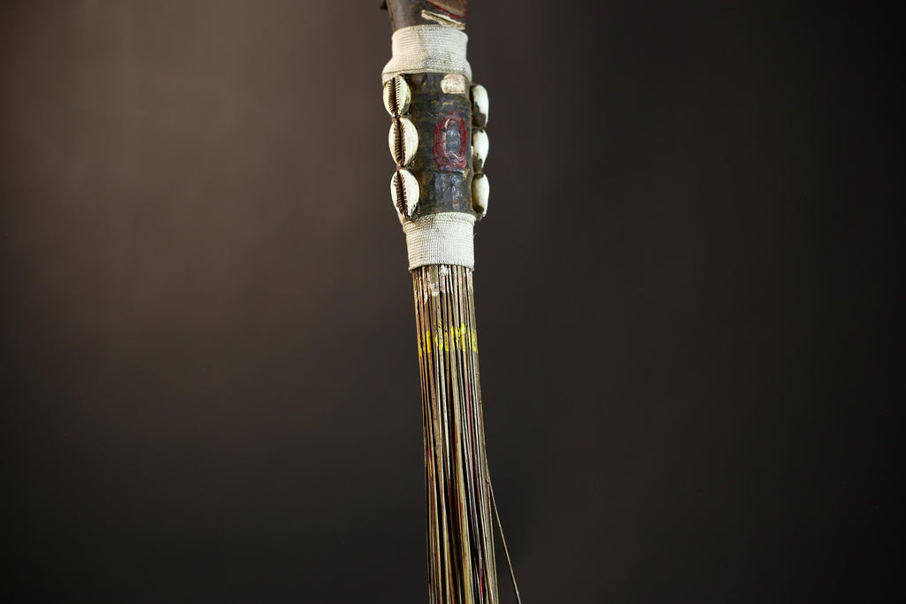 African Yoruba Flywhisk | Handmade Nigerian Tribal Art | Unique Ceremonial Ritual Item | Authentic Artisan Craft-G4747