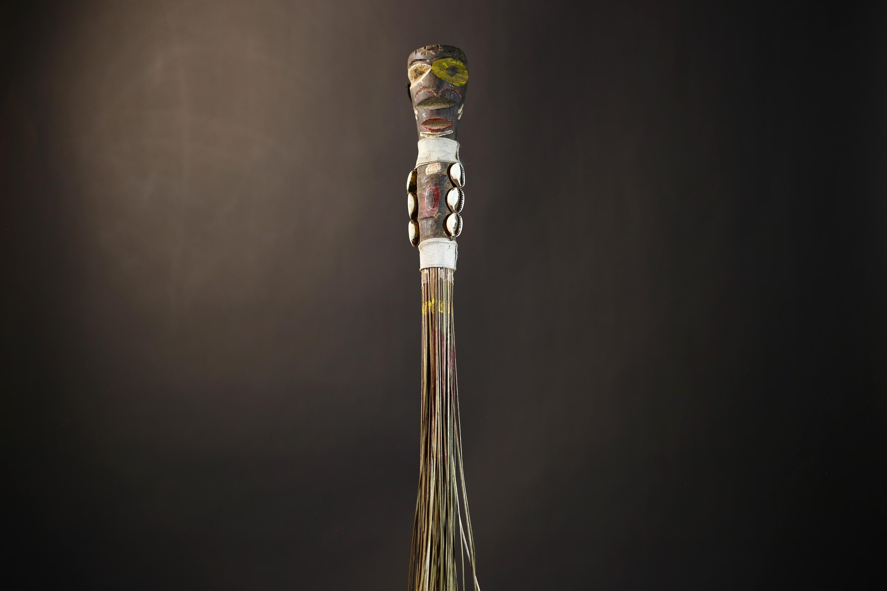 African Yoruba Flywhisk | Handmade Nigerian Tribal Art | Unique Ceremonial Ritual Item | Authentic Artisan Craft-G4747