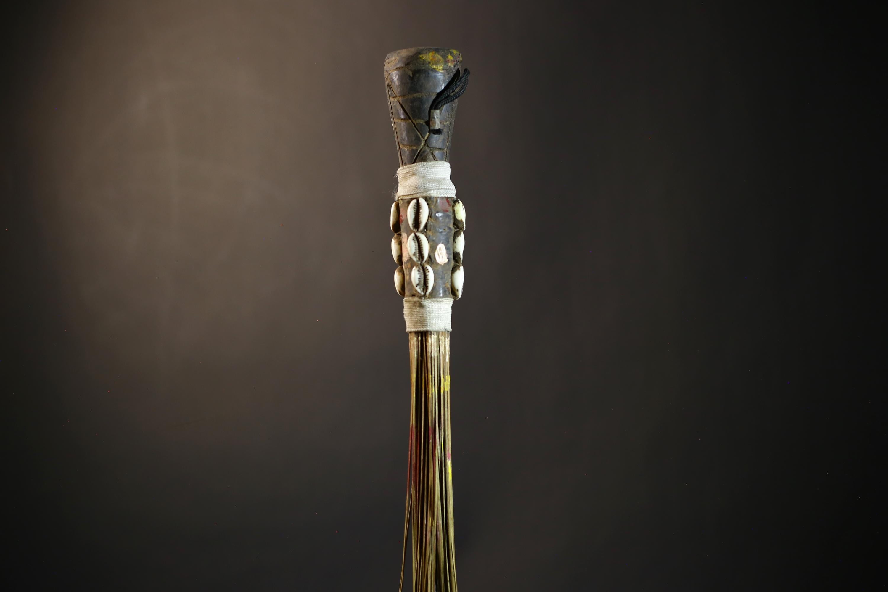 African Yoruba Flywhisk | Handmade Nigerian Tribal Art | Unique Ceremonial Ritual Item | Authentic Artisan Craft-G4747