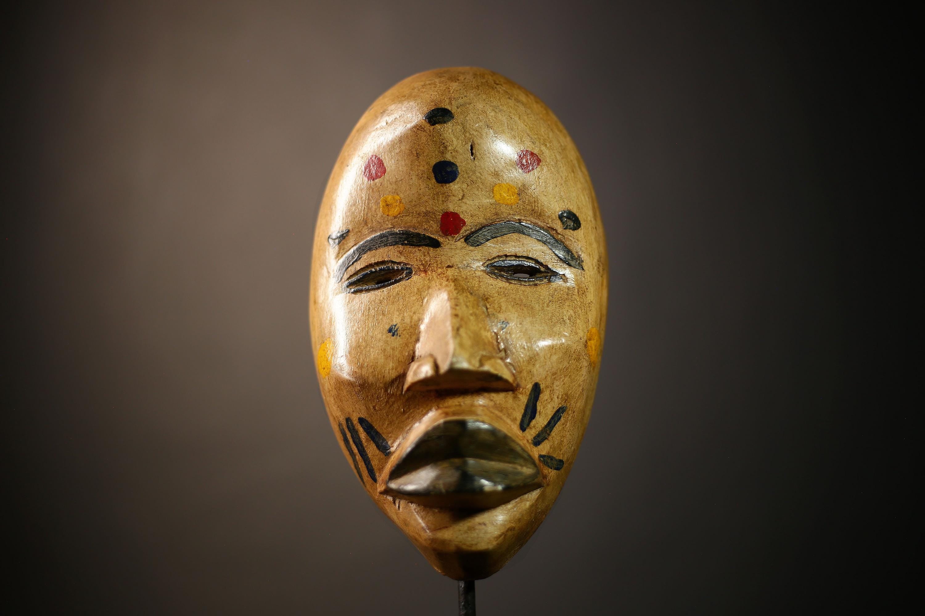 African Antique Dan Mask | Handcrafted Wall Hanging | Ethnic Home Decor | Unique Art Collectible | Cultural Gift Idea for Home-G4615