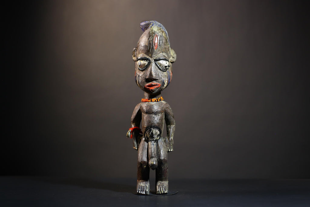 African Yoruba Ibeji Twin Figure | Saki Oyo Style Art | Unique Collectible Statue | Cultural Decor for Home or Gallery-G4770