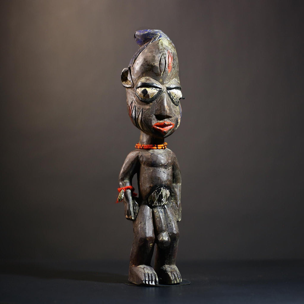 African Yoruba Ibeji Twin Figure | Saki Oyo Style Art | Unique Collectible Statue | Cultural Decor for Home or Gallery-G4770