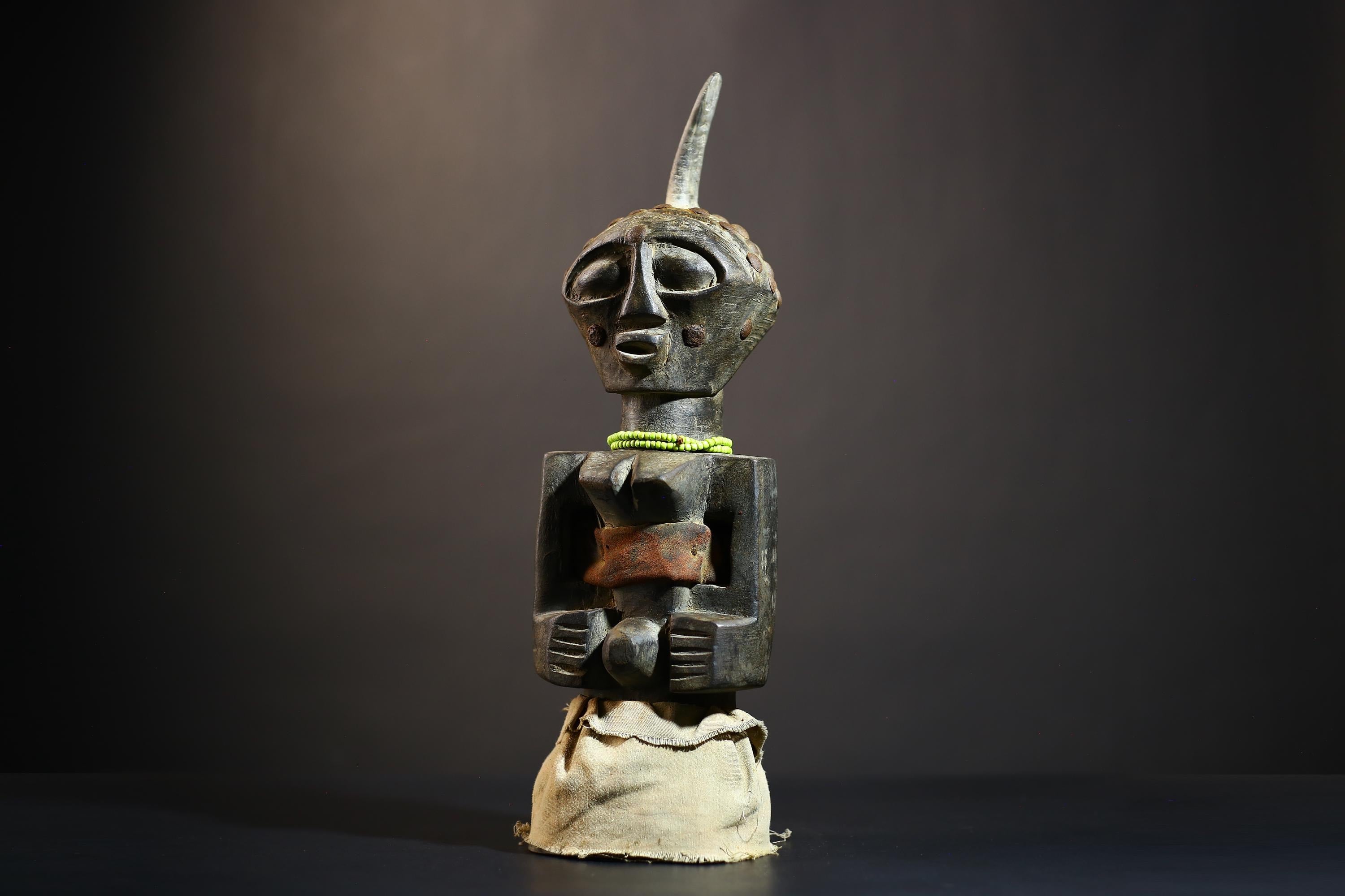 African Songye Kifwebe Figure | Tribal Art from Congo & Zambia | Unique Handcrafted Decor | Ethnic Cultural Collectible -G4769