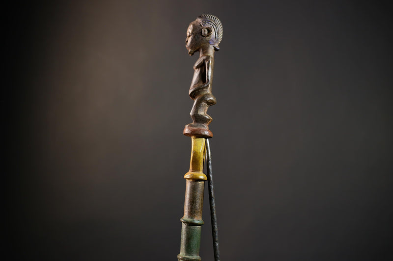 African Walking Stick Figurine Unique Hand-Carved Art | Collectible Decor | Handmade Cultural Accent for Home Decor-G4765