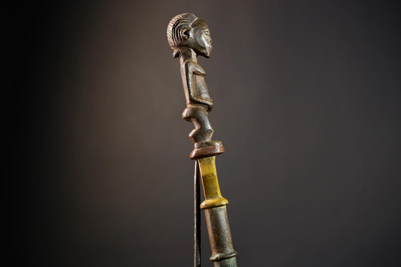 African Walking Stick Figurine Unique Hand-Carved Art | Collectible Decor | Handmade Cultural Accent for Home Decor-G4765