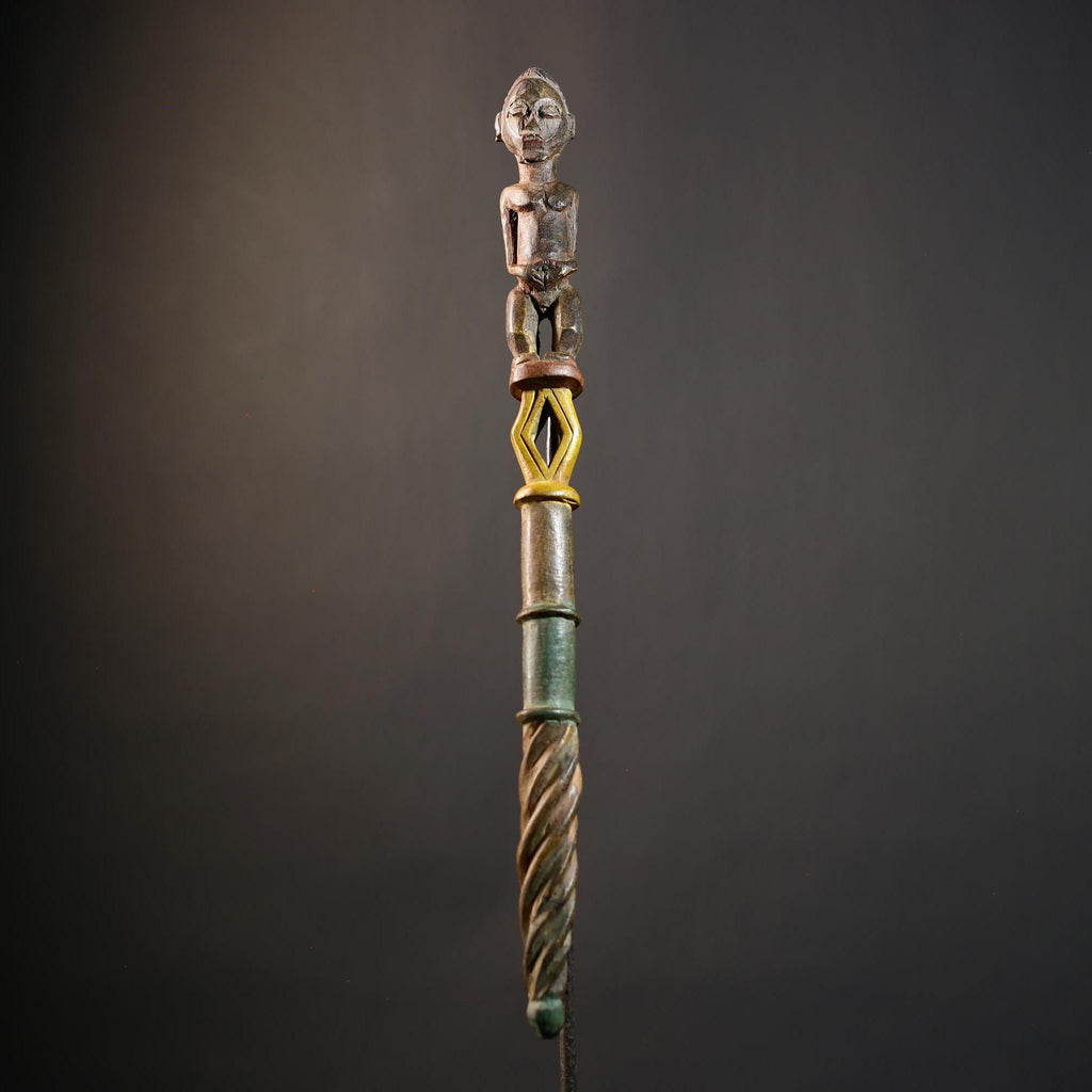 African Walking Stick Figurine Unique Hand-Carved Art | Collectible Decor | Handmade Cultural Accent for Home Decor-G4765