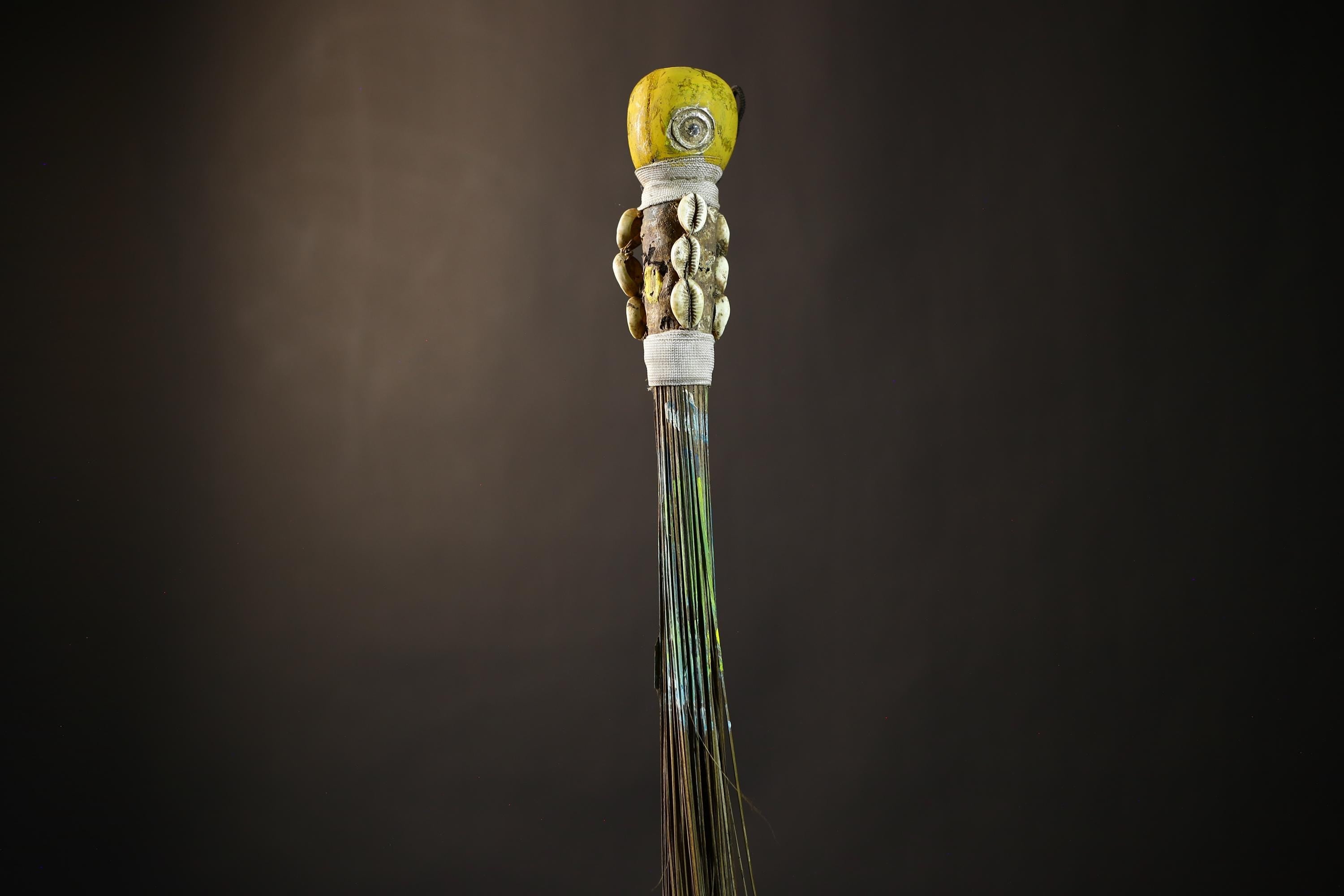 African Yoruba Flywhisk Figurine Exquisite Tribal Art | Unique Nigerian Decor | Cultural Gift | Handmade Artisan Piece-G4763