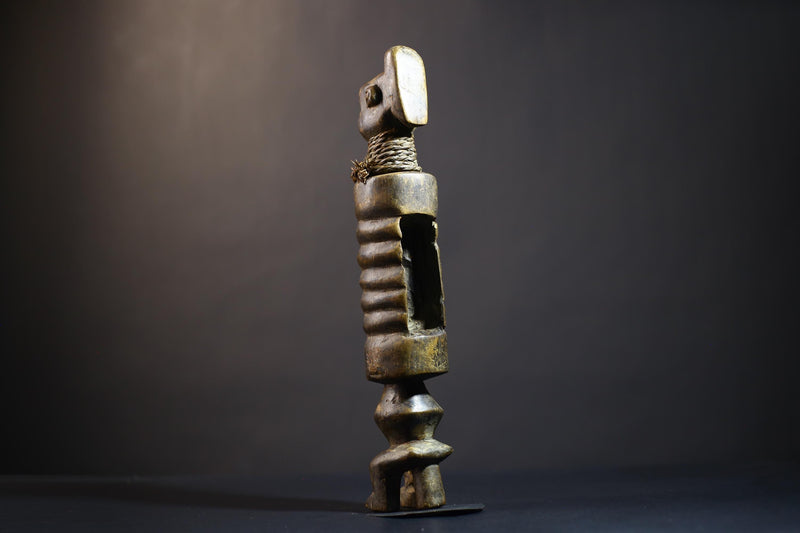 African Mende Style Drum | Unique Tribal Figurine Art | Handcrafted Drum Decor | Cultural Heritage from Sierra Leone-G4759