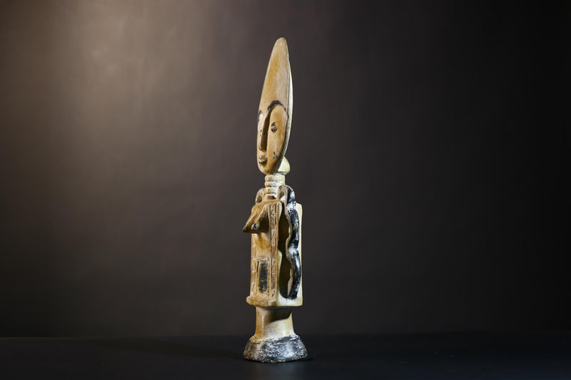 African Tribal Art Figure | Hand-Carved Akua'ba Doll | Unique Decor | African Heritage Collectible | Artisan Home Accent-G4757