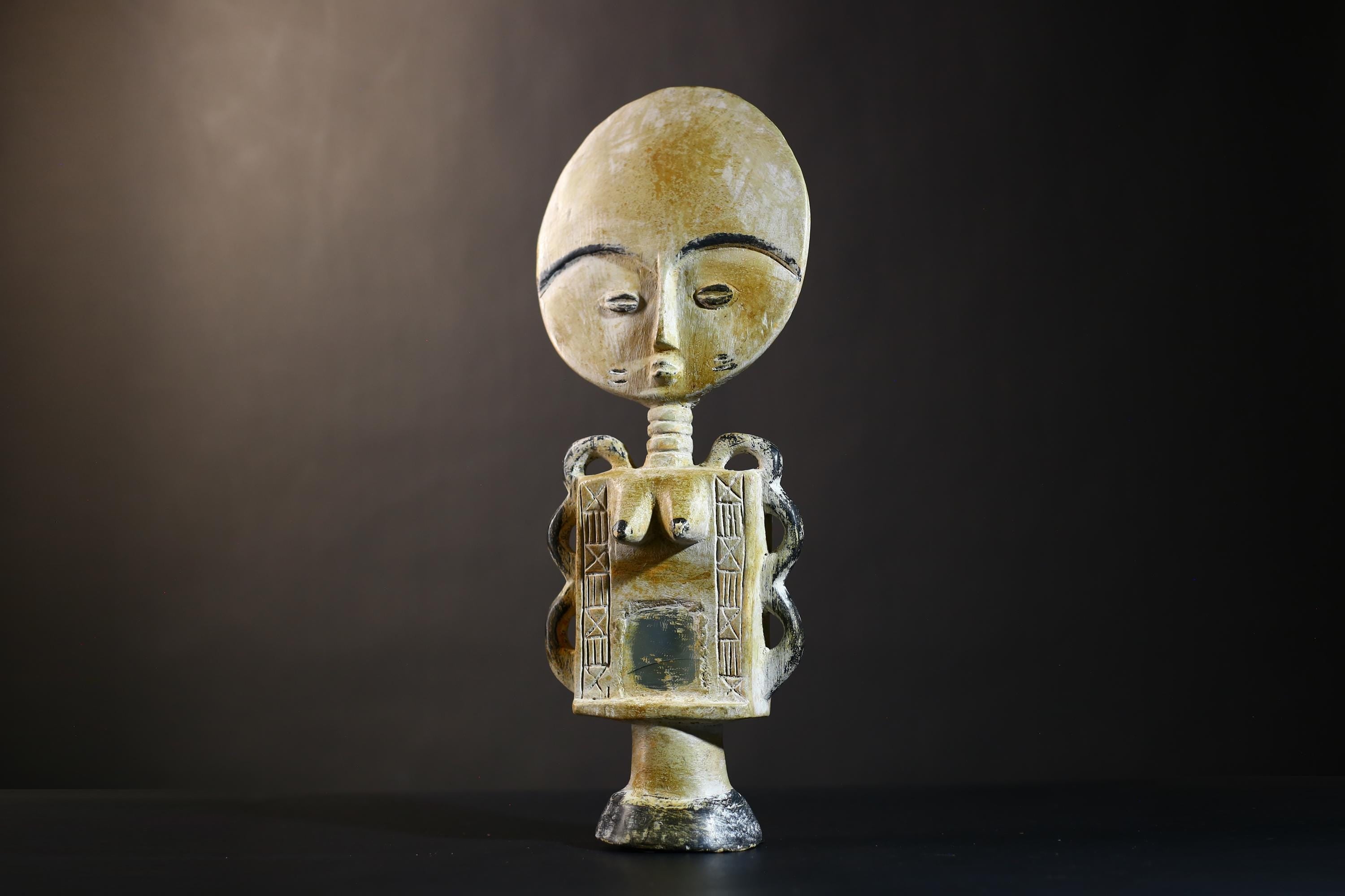 African Tribal Art Figure | Hand-Carved Akua'ba Doll | Unique Decor | African Heritage Collectible | Artisan Home Accent-G4757