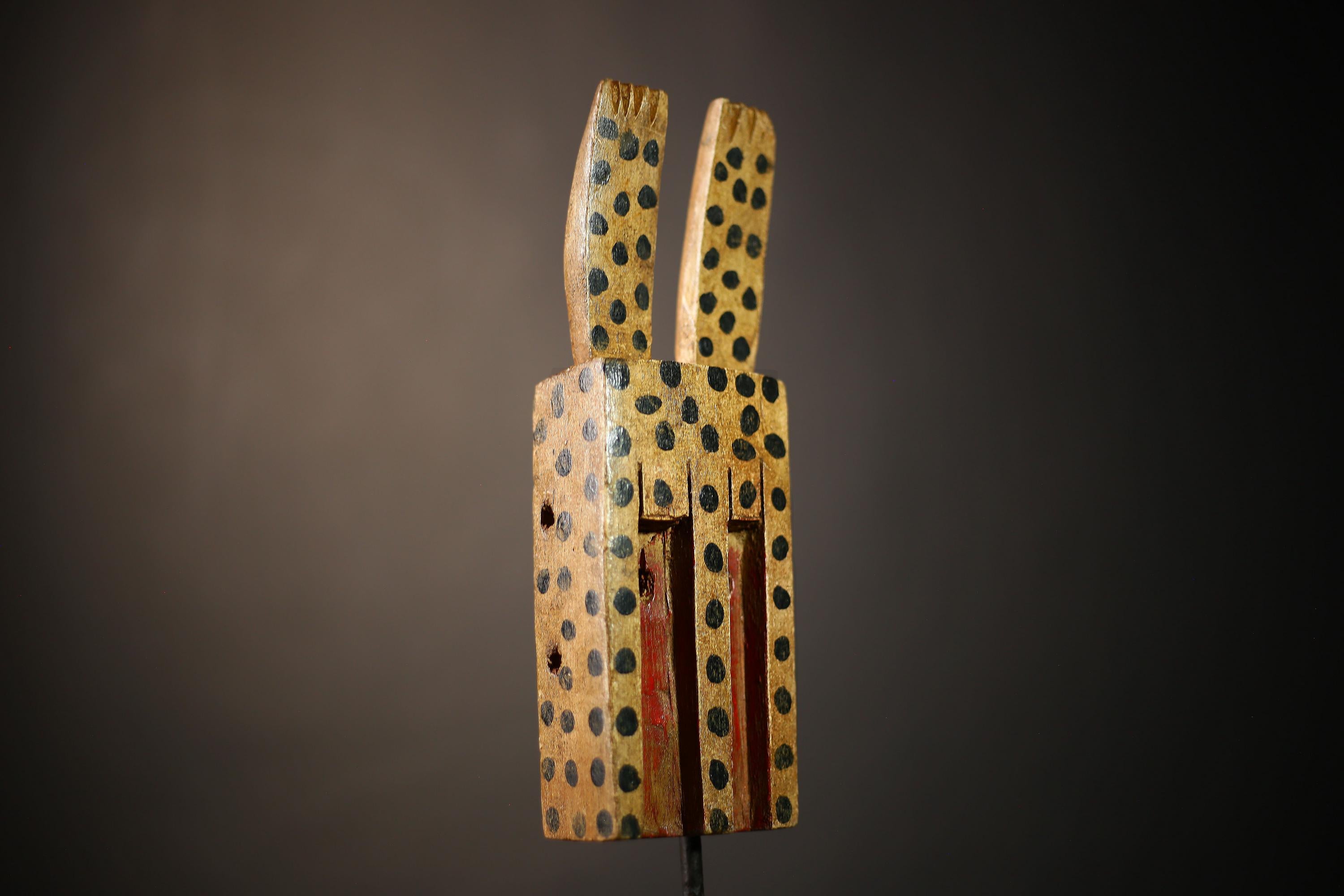 African Dogon Walu Rabbit Mask Hand Carved Art Decor Vintage Home Accent | Unique Tribal Mask | Wall Hanging Art from Africa-G4619