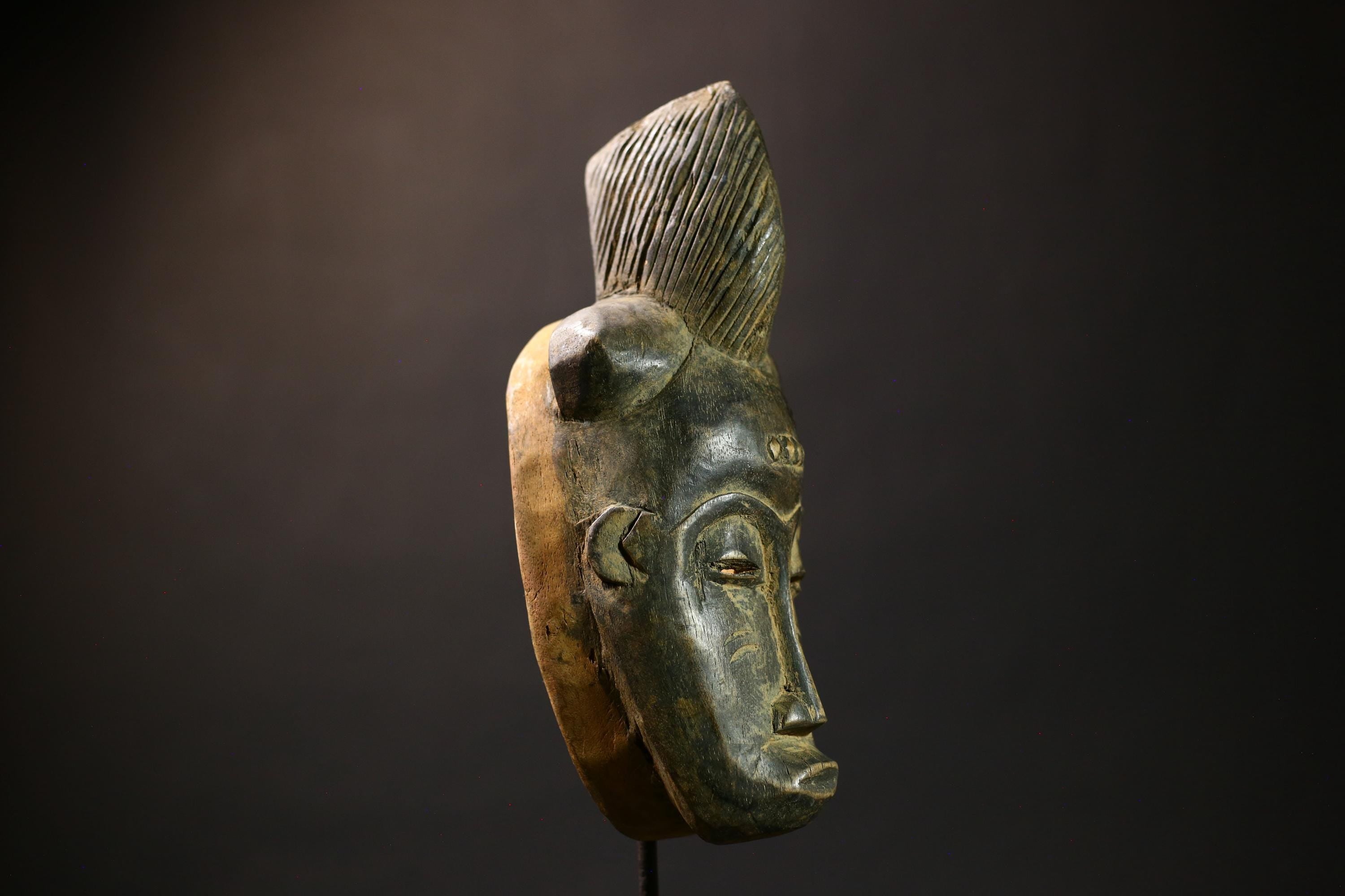 African Guro Baule Wood Mask | Hand-Carved Vintage Decor | Unique Wall Hanging Art | Ethnic Home Decoration -G1780