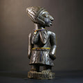 African Kongo Male Statue | Rare Luba Wood Sculpture | Tribal Art Collectible | Unique Ethnic Decor Piece | Handcrafted Cultural Art -G4785